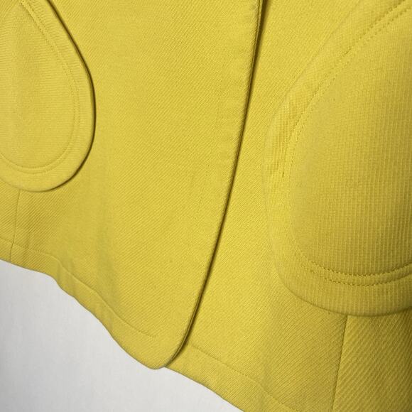 Etcetera Blazer Yellow Cotton Wool Retro Mod Style Size 4 - Picture 4 of 9